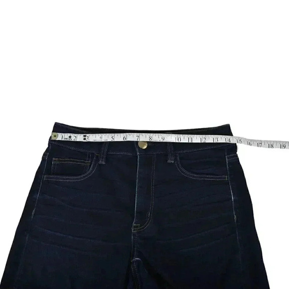 American Eagle Dark Wash Hi-Rise  Shortie Raw Hem Size 8 - Picture 6 of 8